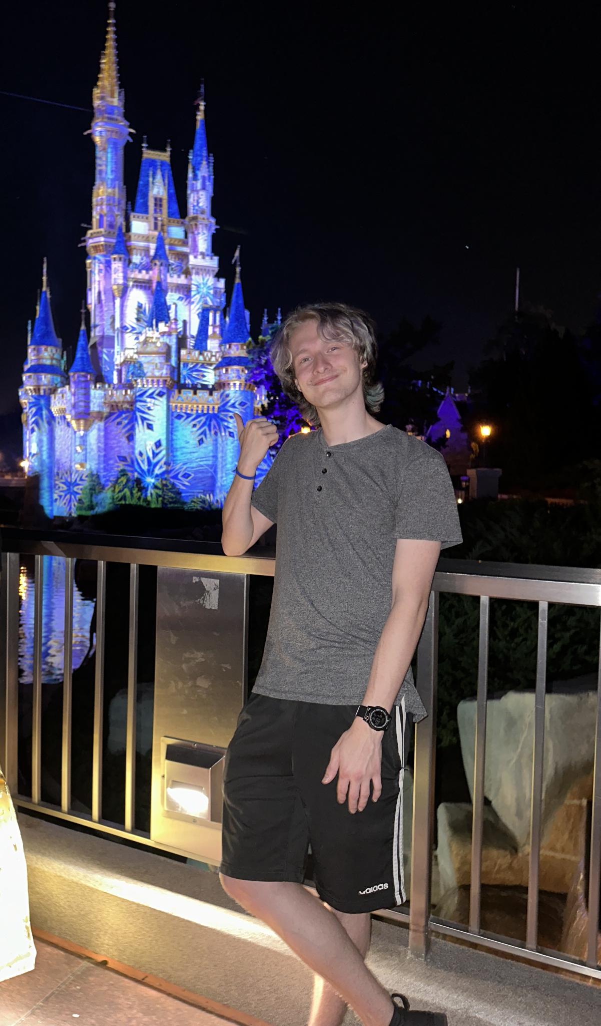 In front of Cinderella's Castle at Disney World
